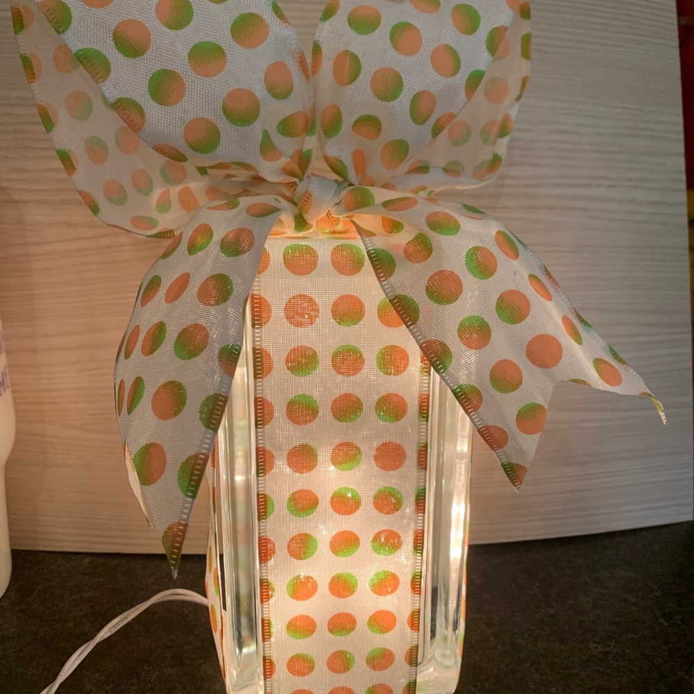 Handmade glass lighted block